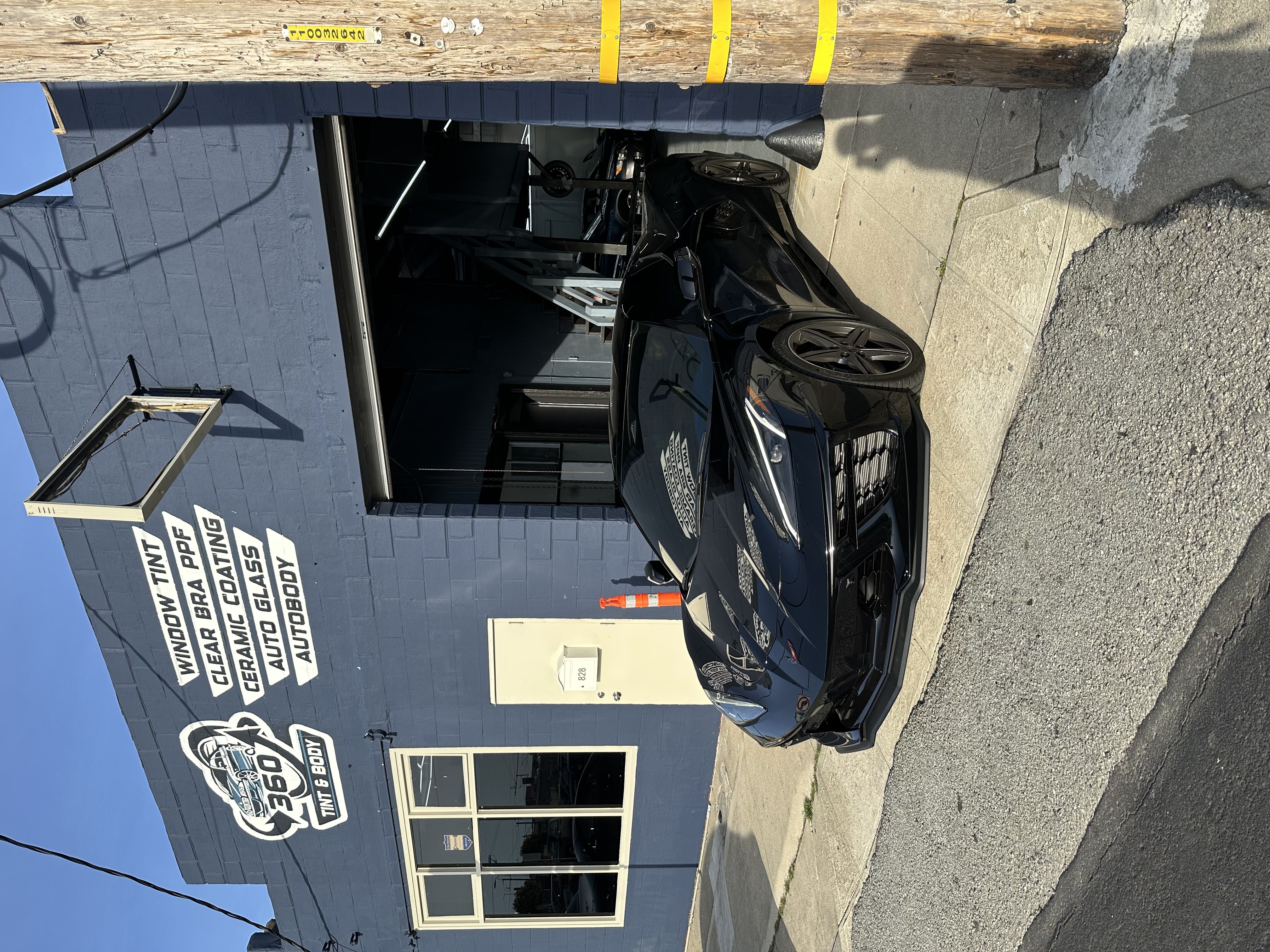 Sports car in studio bay